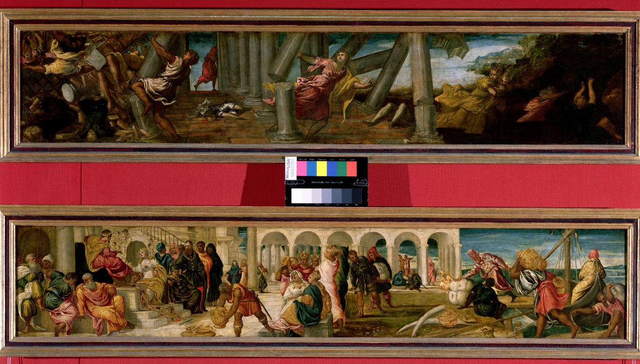 The Death of Samson; The Queen of Sheba before King Solomon (a pair), 1543 by Jacopo Robusti Tintoretto
