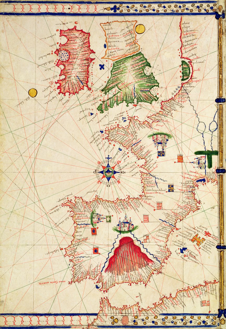 Ms Ital 550.0.3.15 fol.2r Avrupa Haritası, 