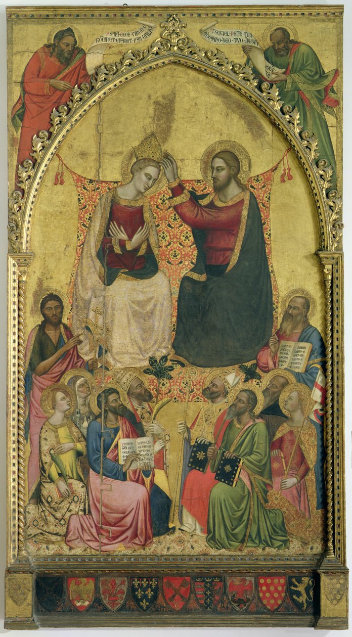 The Coronation of the Virgin with Saints and Prophets, c.1372 (tempera on panel) by Jacopo di Cione