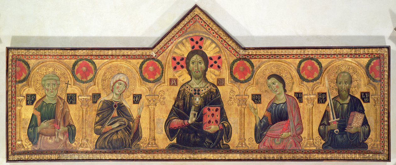 Kurtarıcı, Bakire ve Azizler, 1271 (panelde sıcaklık) by Jacopo di Meliore