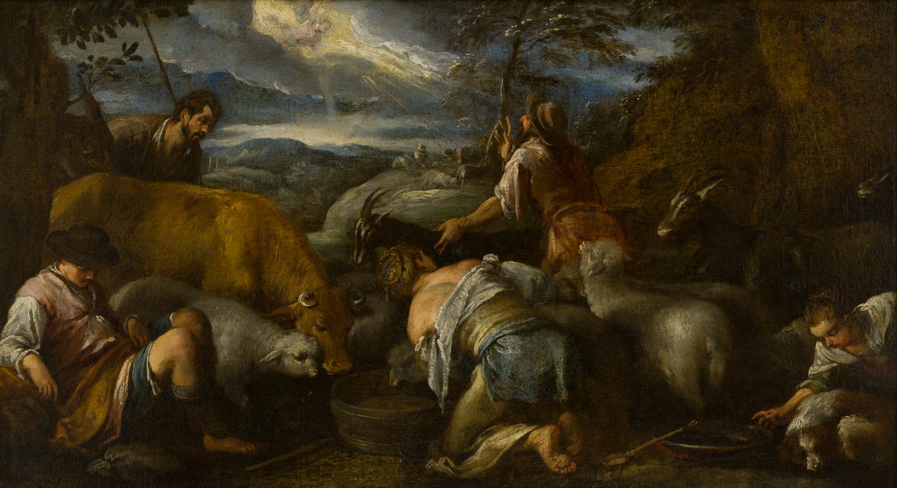 Çobanların Müjdesi, c.1530-92 (tuval üzerine yağlı boya) by Jacopo Bassano