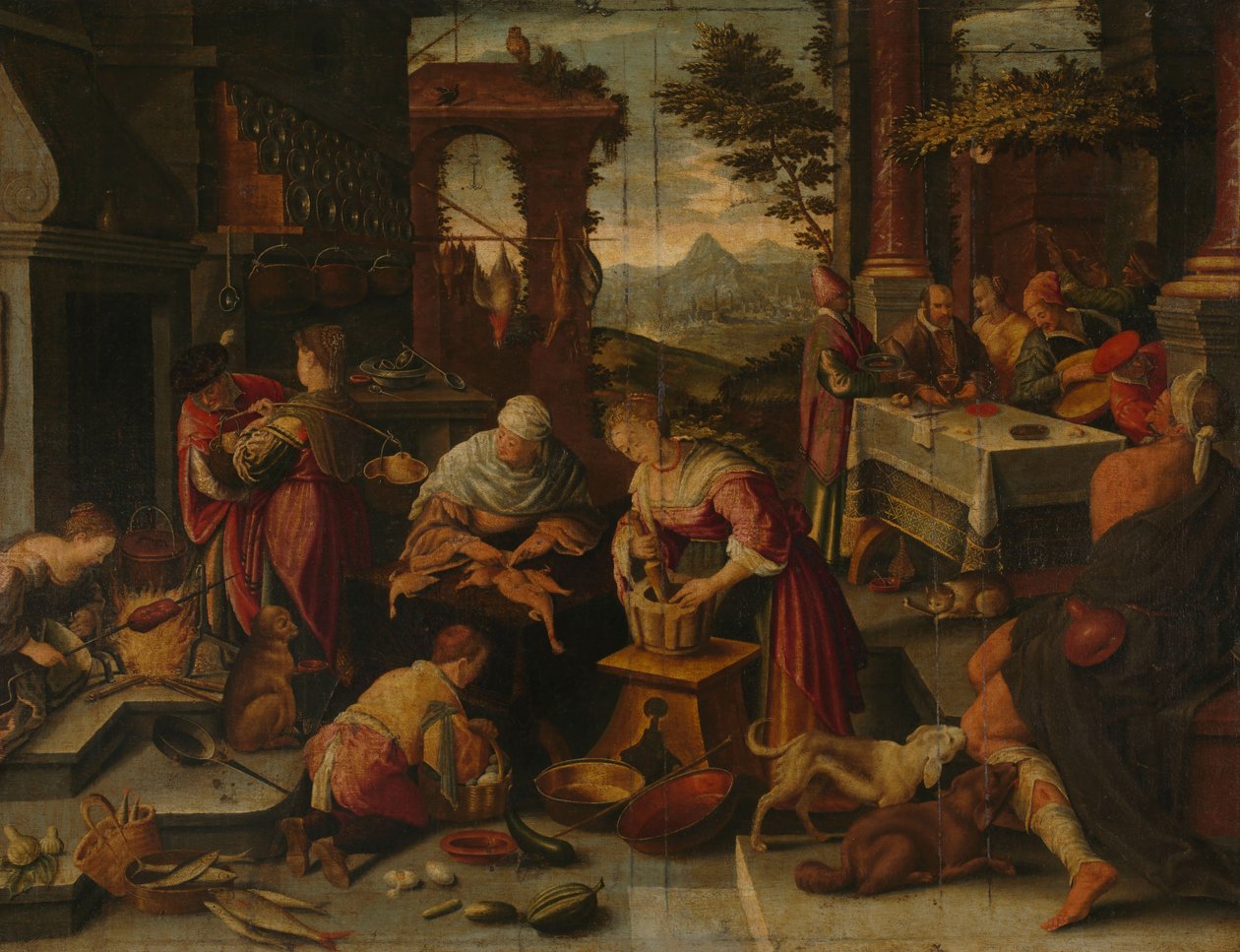 Lazarus ve Zengin Adam by Jacopo (1510-92) Bassano