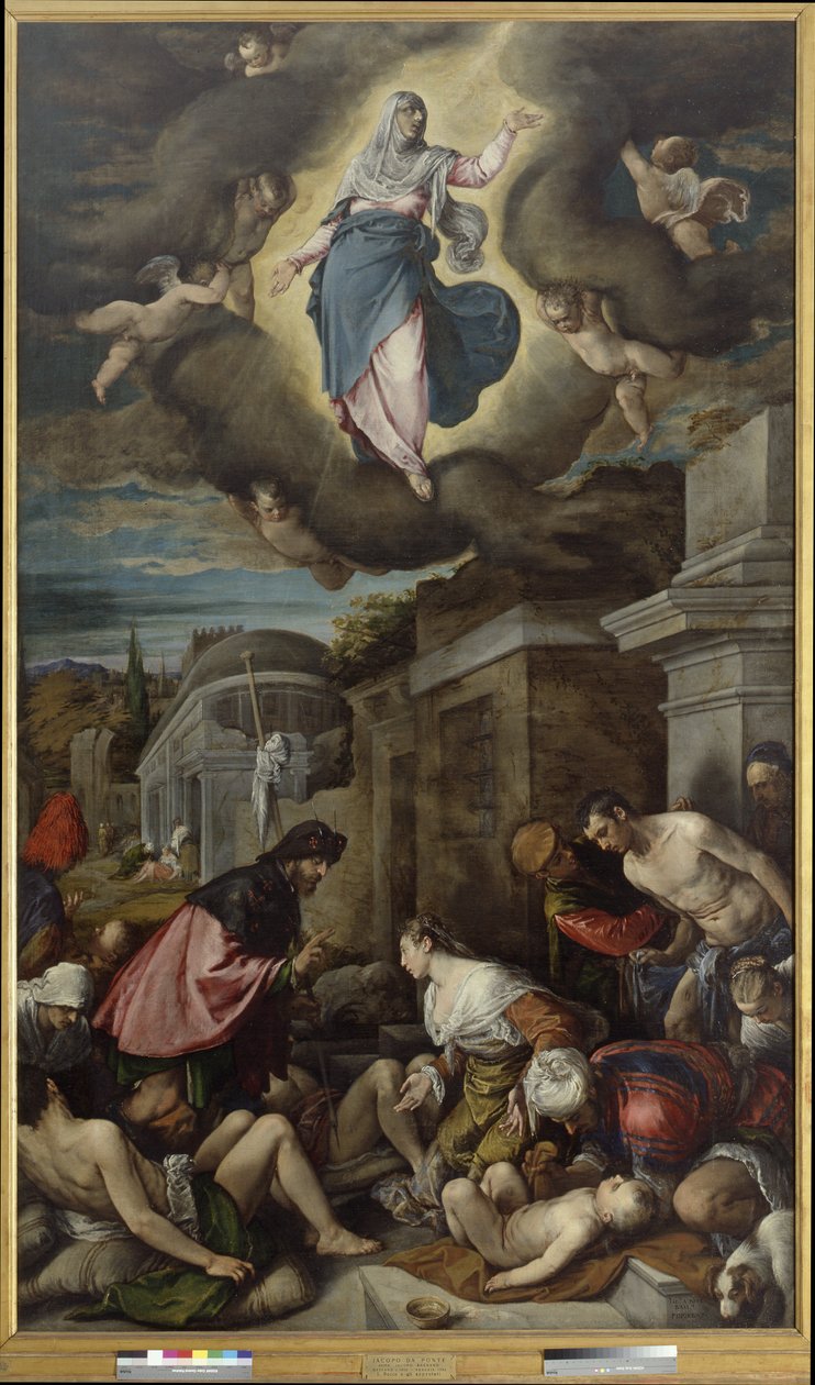 St. Roch Veba Kurbanlarını ziyaret ediyor, c.1575 (tuval üzerine yağlı boya) by Jacopo Bassano