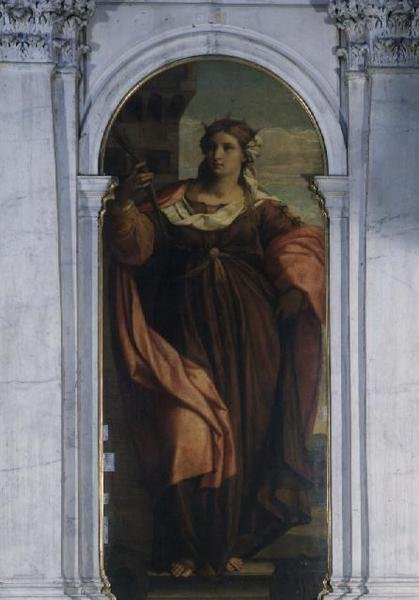 Aziz Barbara (üç parçanın bir parçası) by Jacopo (c.1480 1528) Palma