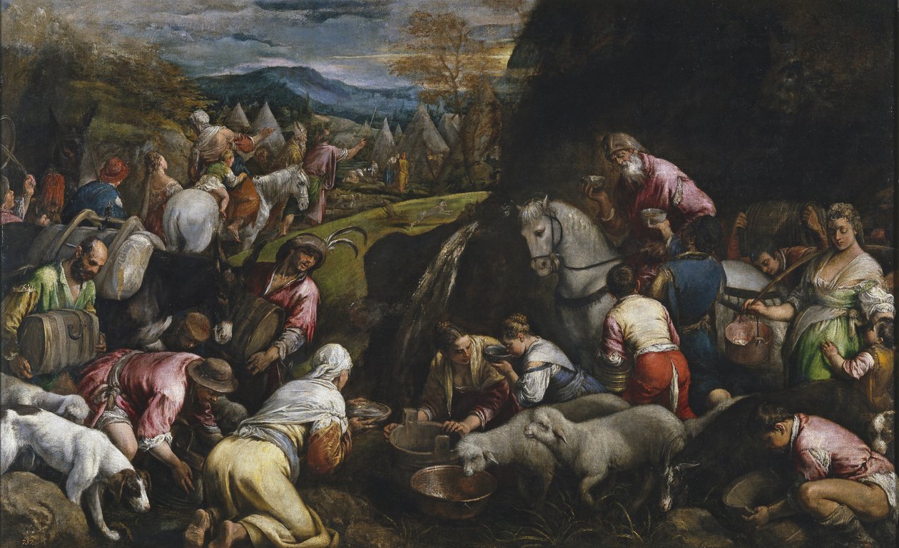 Musa Kayadan Su Vuruyor by Jacopo Bassano il vecchio