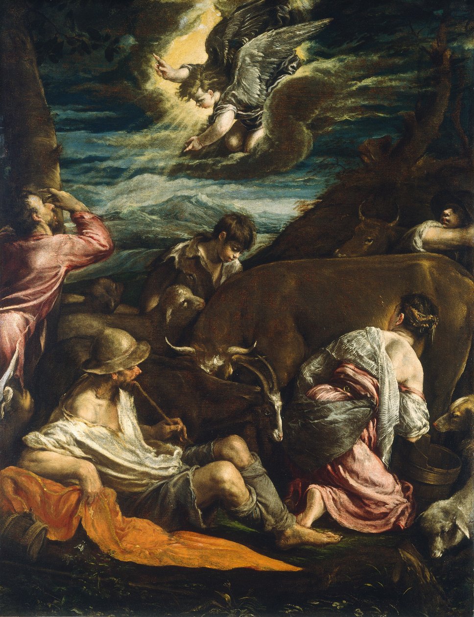 Çobanlara Müjde, muhtemelen 15551560. by Jacopo Bassano il vecchio