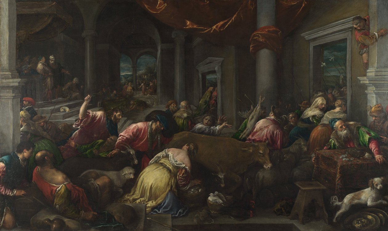 Tapınağın Arındırılması, c. 1580 by Jacopo Bassano il vecchio