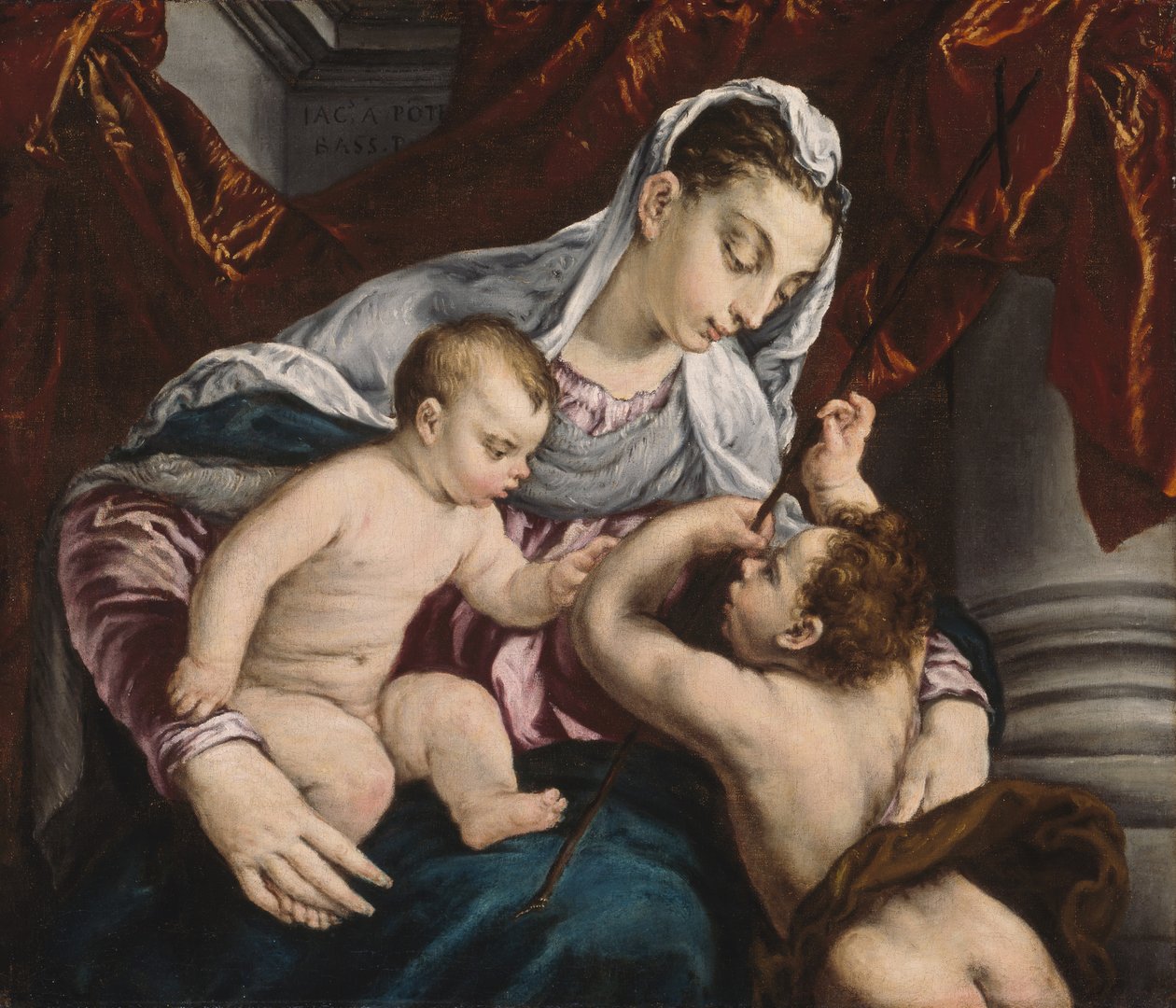Vaftizci Yahya ile Bakire ve Çocuk, 156065. by Jacopo Bassano il vecchio