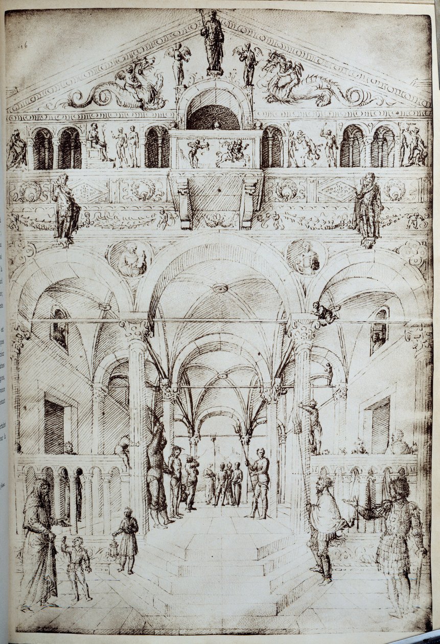 La flagellation du Christ Jacopo Bellini (1400-1470) tarafından kalem ve mürekkeple çizim 15. yüzyıl Güneşi. 0,42x0,28 m Paris, Louvre Müzesi by Jacopo Bellini