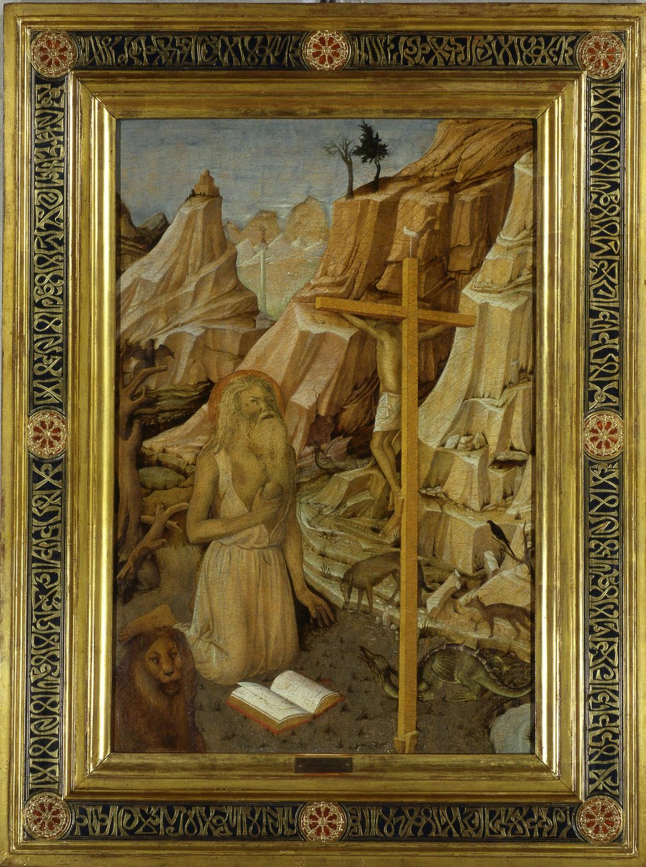 Tövbekar Aziz Jerome çölde, 1450. by Jacopo Bellini