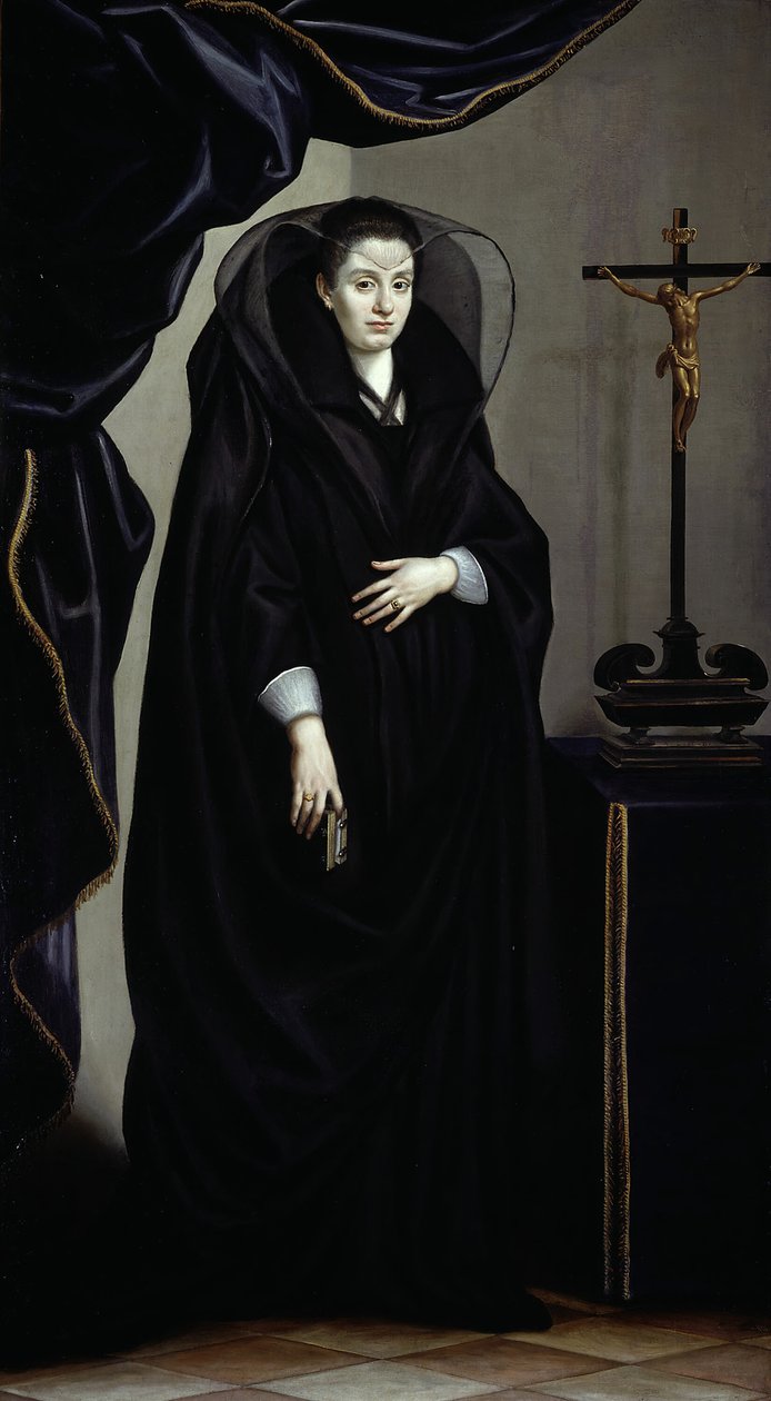 Yas Giyinmiş Bir Soylu Kadının Portresi, c. 1600. by Jacopo Chimenti