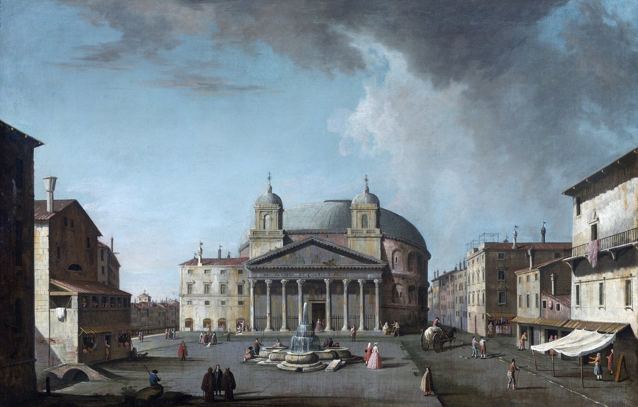 Roma par Fabris, Jacopo (1689-1761) içinde Pantheon görünümü. Tuval üzerine yağlı boya, ebat : 73x112,4, , Özel Koleksiyon by Jacopo Fabris