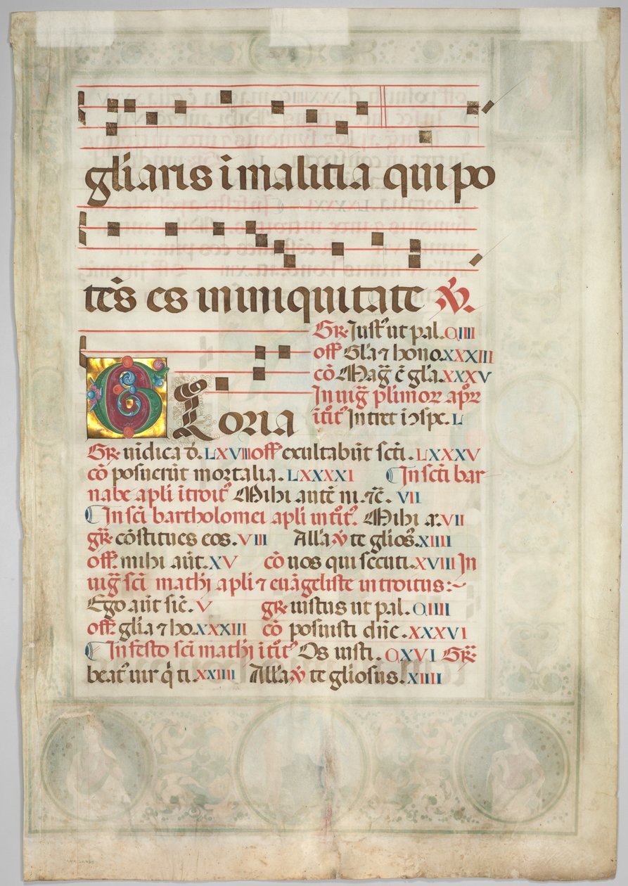 Kademeli Yaprak: Dekore Edilmiş İlk Harf (verso) by Jacopo Filippo d