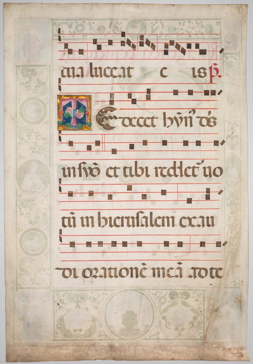 Kademeli Yaprak: Dekore Edilmiş İlk Harf (verso) by Jacopo Filippo d