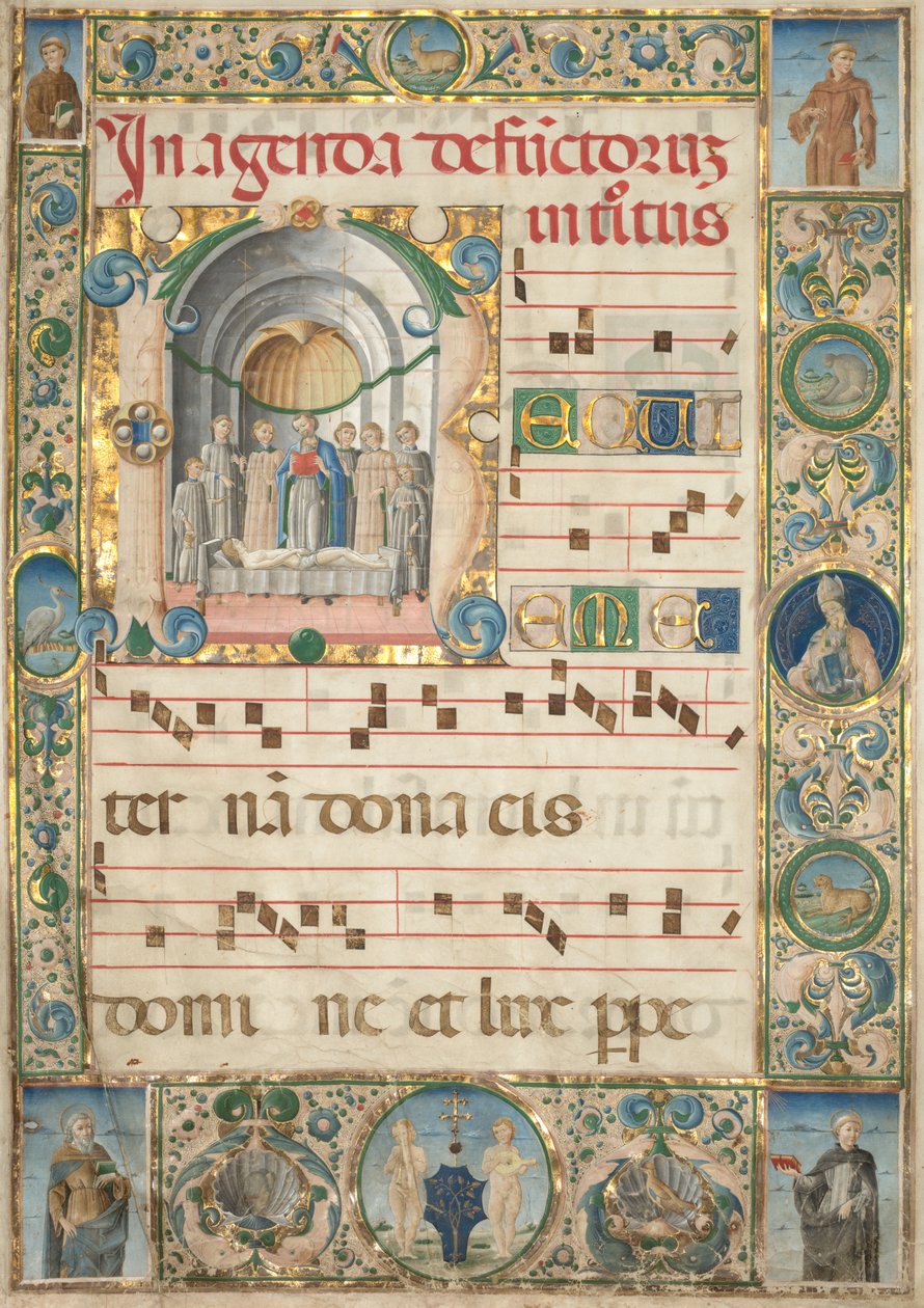 Kademeli Yaprak: Başlangıç (R) ve Ölüler için Kütle (rekto) by Jacopo Filippo d