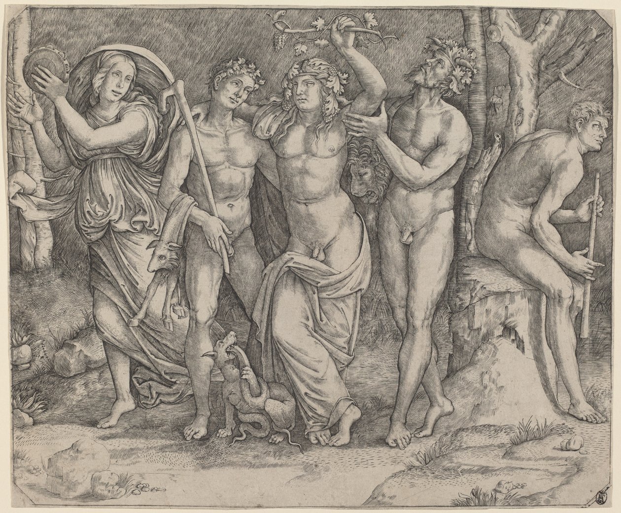 Bacchus ve Görevlileri by Jacopo Francia