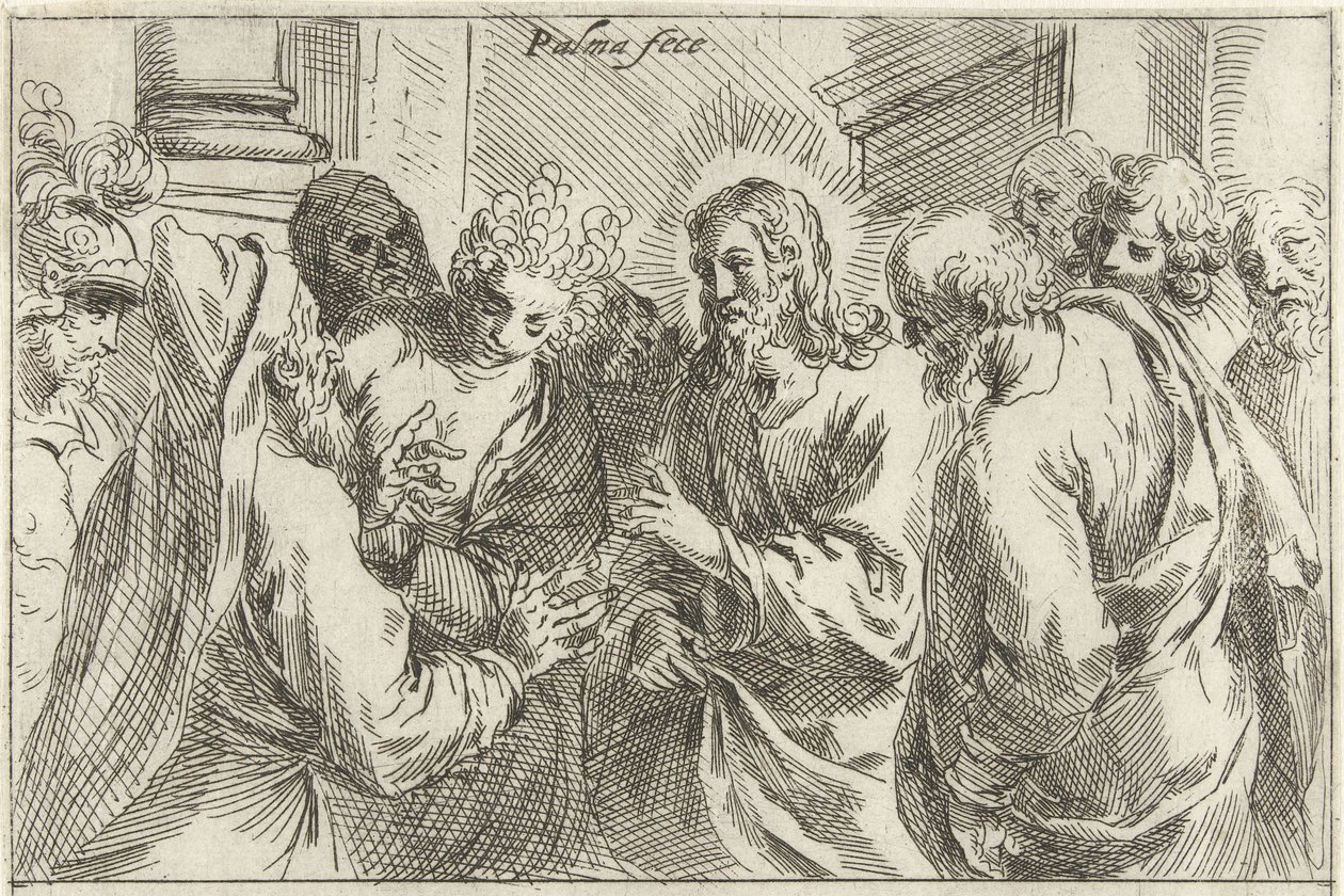 İsa ve zinayla alınan kadın by Jacopo Palma (il Giovane)