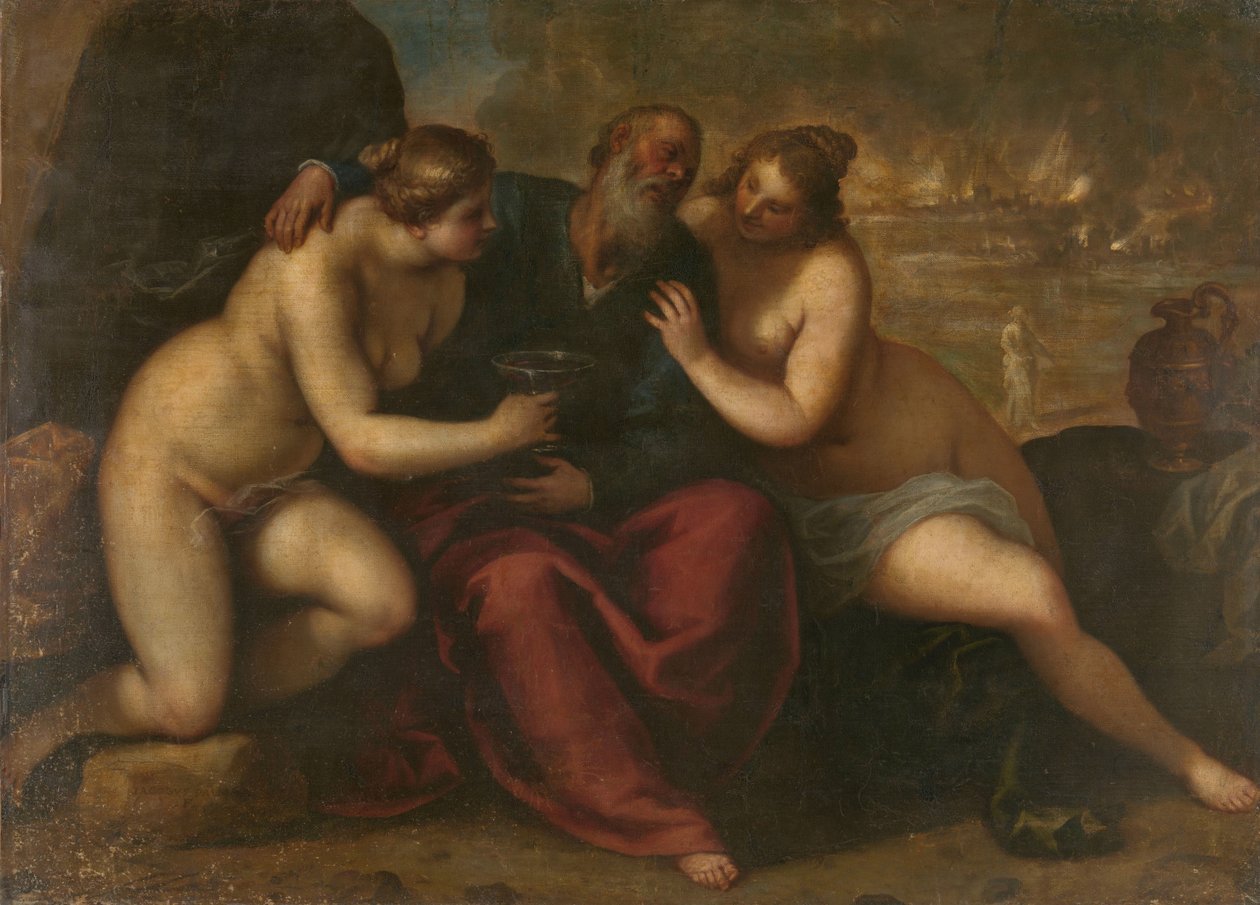 Lût ve Kızları by Jacopo Palma (il Giovane)