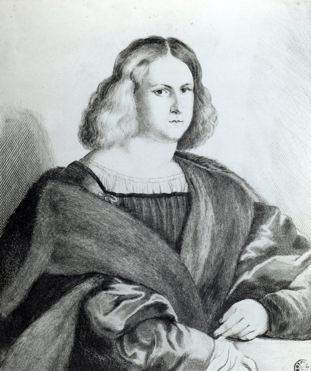 Genç bir adamın portresi, Wenceslaus Hollar tarafından basılmıştır, 1650 by Jacopo Palma