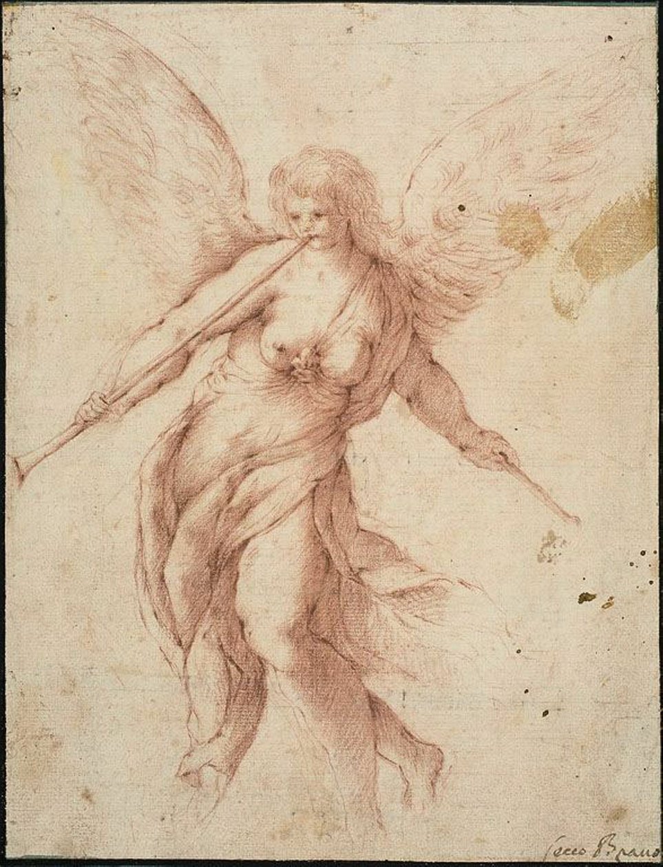 Trompetle Üflenen Şöhret by Jacopo Palma il Giovane
