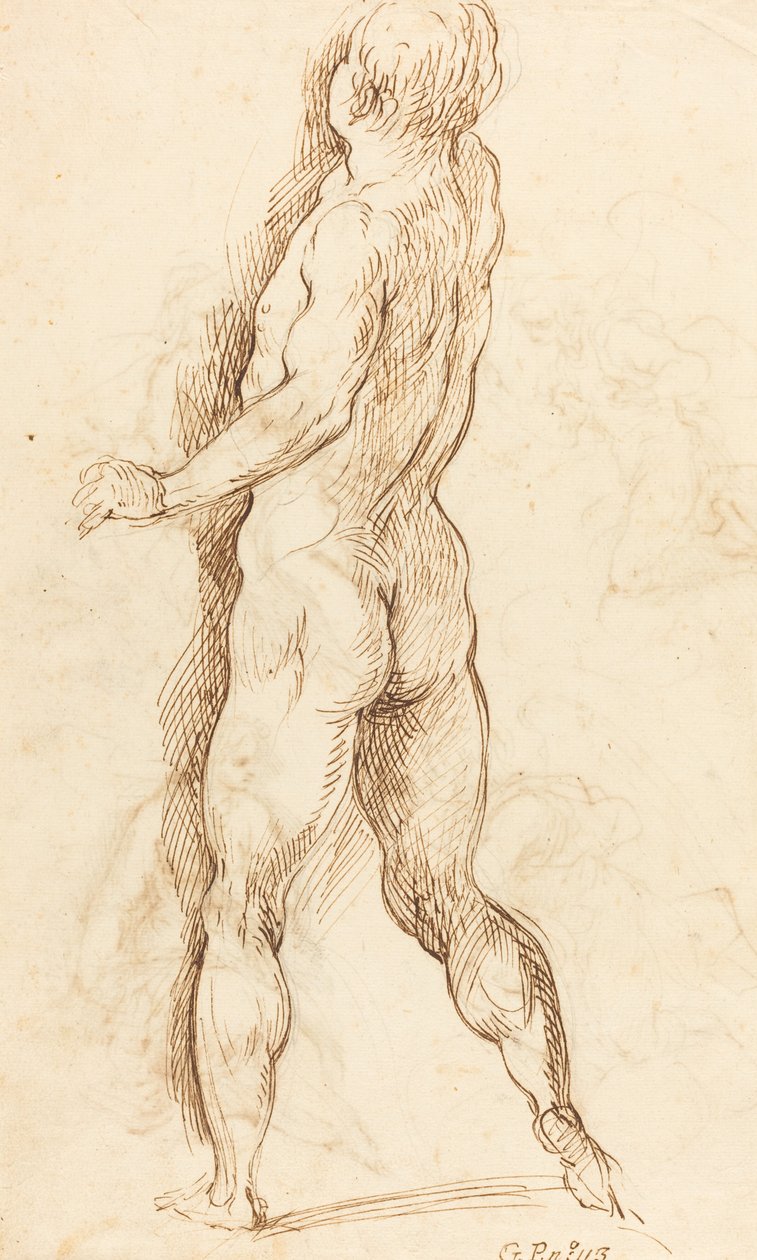 Çıplak Adam Arkadan Göründü by Jacopo Palma il Giovane