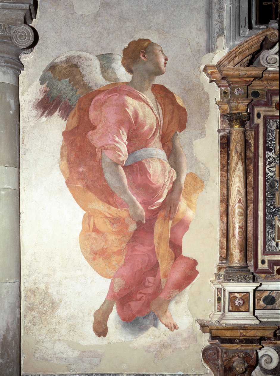 Duyuru. Melek Detayı - Fresk by Jacopo Pontormo