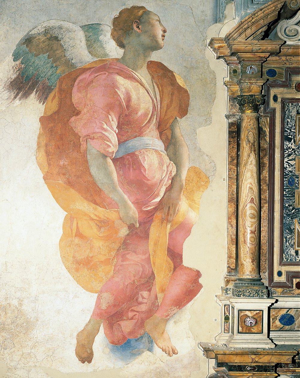 Pontormo olarak bilinen Giacomo Carucci tarafından Başmelek Cebrail (1494-1556), fresk, Capponi Şapeli, Santa Felicita Kilisesi, Floransa by Jacopo Pontormo
