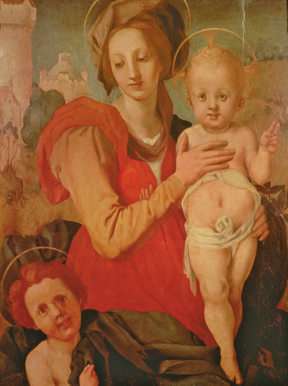 Vaftizci Yahya Bebek ile Madonna ve Çocuk (panel) by Jacopo Pontormo