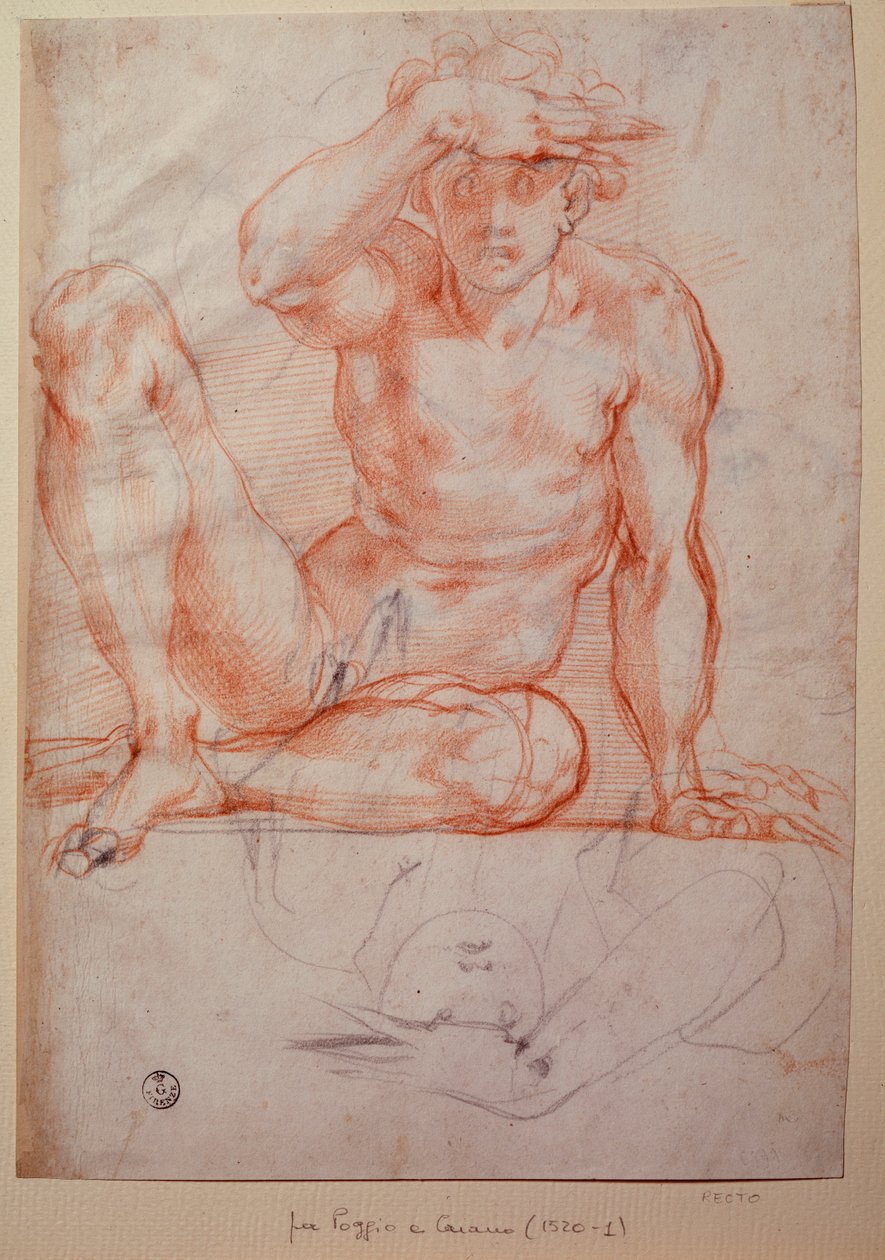 Çıplak adam - Çizim by Jacopo Pontormo