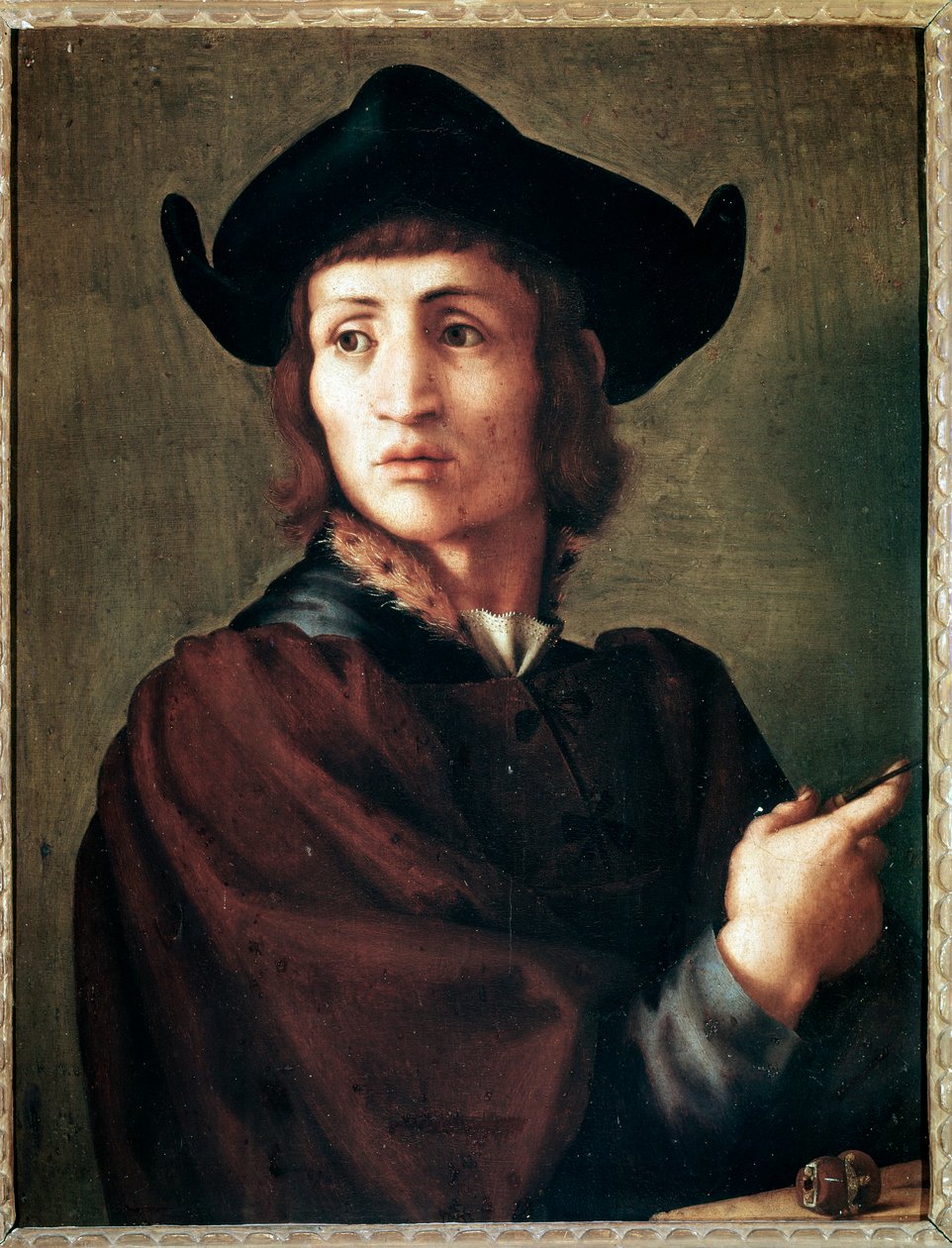 Bir kuyumcu portresi - panelde yağ by Jacopo Pontormo