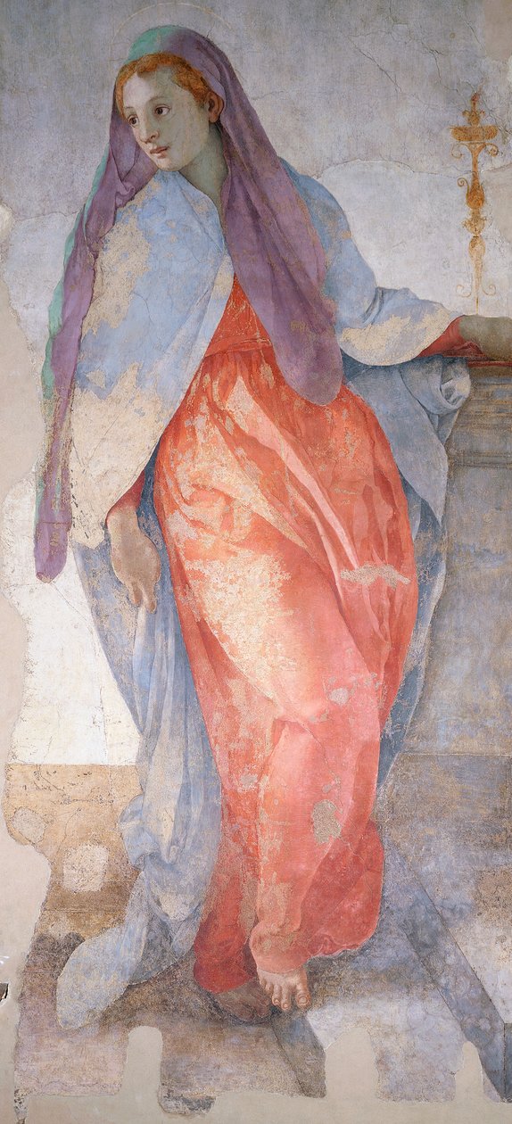 Pontormo (1494-1557) olarak bilinen Giacomo Carucci tarafından Müjde, fresk, detay, Capponi Şapeli, Santa Felicita Kilisesi, Floransa by Jacopo Pontormo