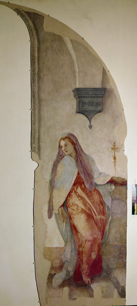 Müjde, Bakire detayı (Fresco by Jacopo Pontormo