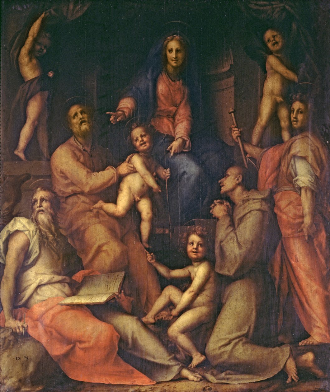 Azizler ile Kutsal Aile by Jacopo Pontormo