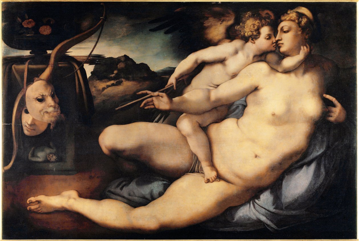 Venüs ve Aşk Tanrısı (Venüs ve Aşk Tanrısı) Tablo Jacopo Carrucci dit il Pontormo (Pontormo) (1494-1556) 1532-1534 Dim 128x197 cm Floransa, Galleria dell
