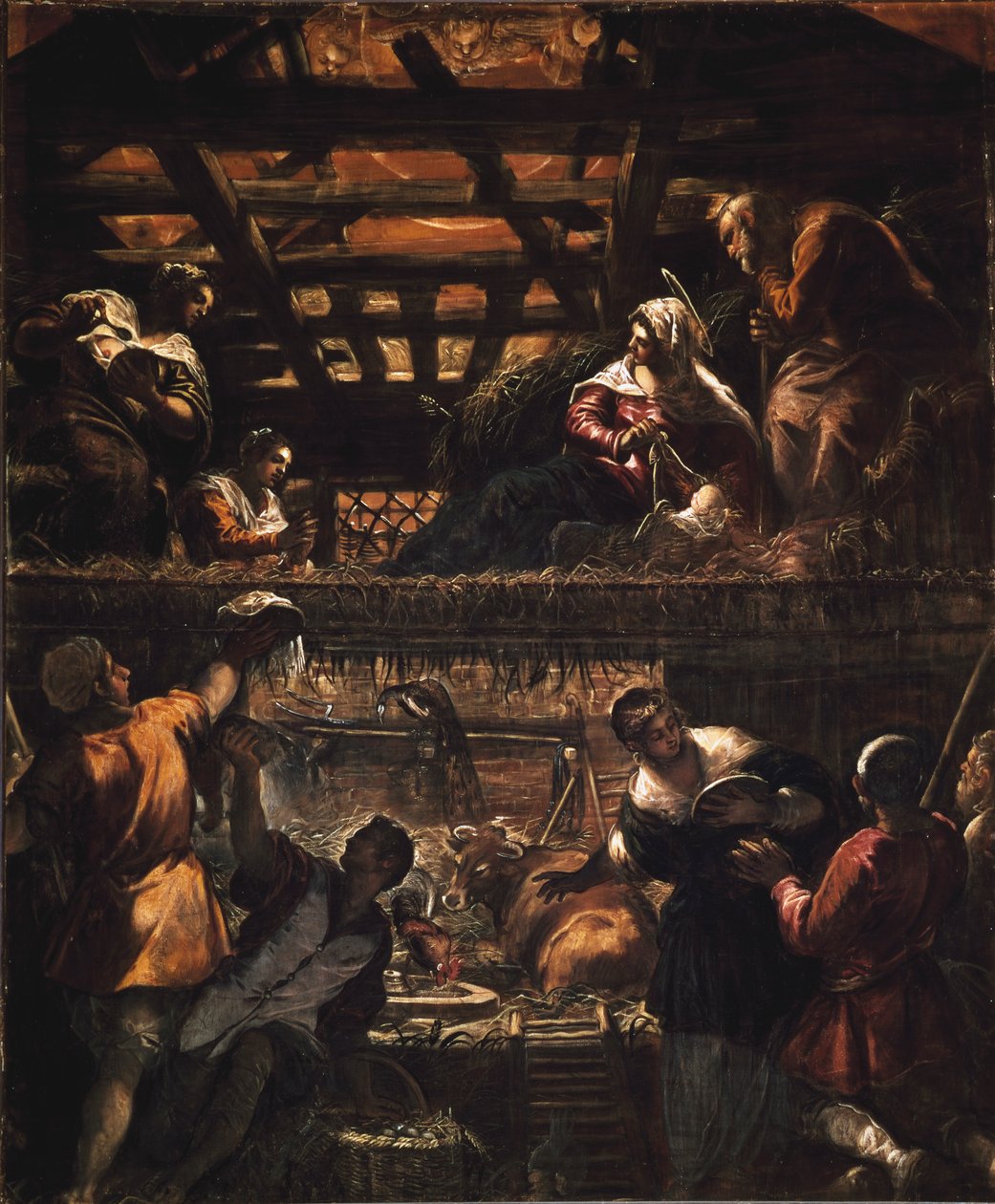 çobanların hayranlığı by Jacopo Robusti Tintoretto
