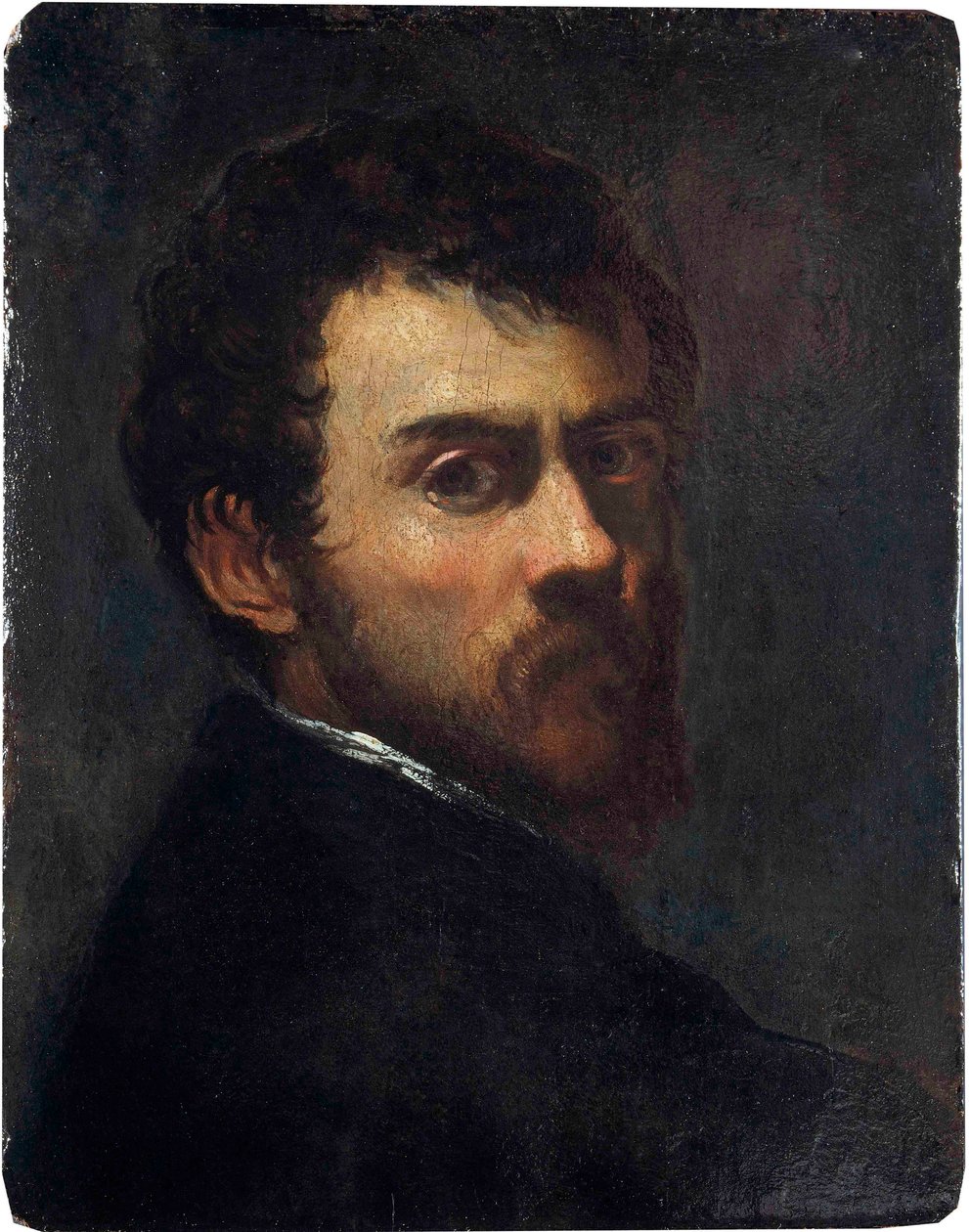 ""Genç bir adam olarak otoportre"" (Genç bir adam olarak otoportre) Boyama Jacopo Tintoretto dedi Tintoretto (1518-1594) - 1548 - Ahşap üzerine yağlıboya Dim 45.7x36.8 cm Victoria ve Albert Müzesi by Jacopo Robusti Tintoretto