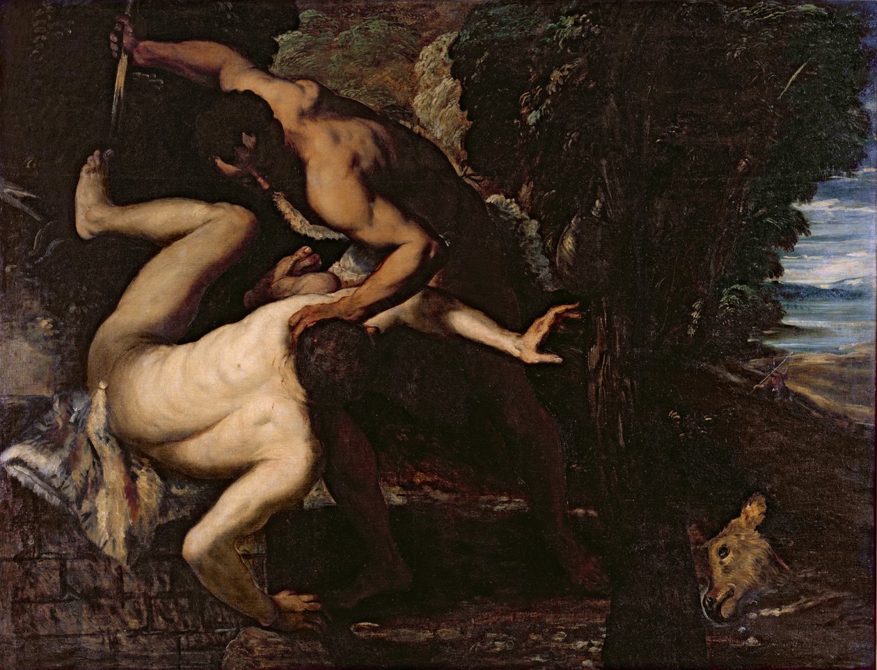 ಕೇನ್ ಅಬೆಲ್ತುರ್ಕ್ನನ್ನು ಕೊಲ್ಲುತ್ತಾನೆ by Jacopo Robusti Tintoretto