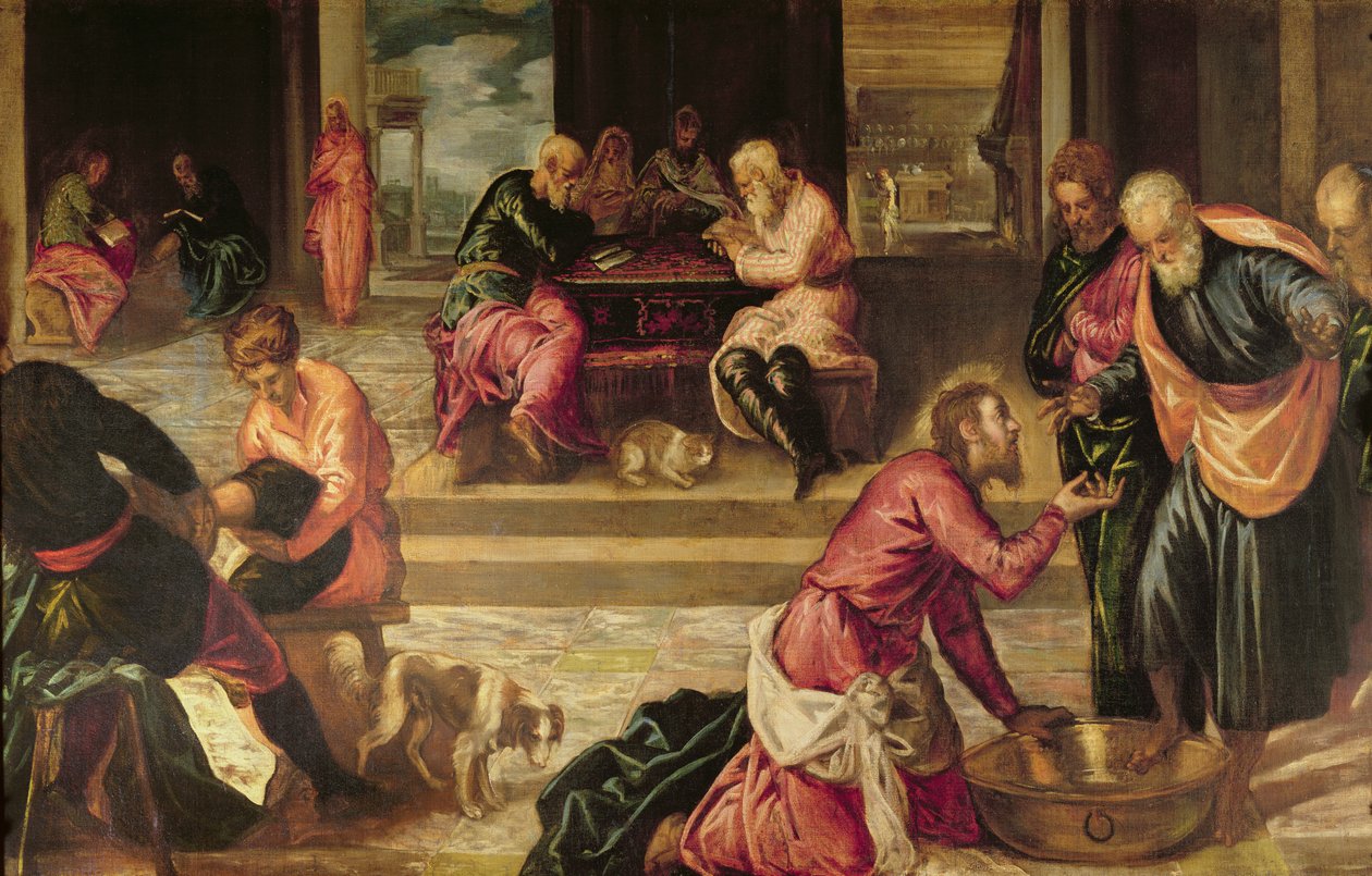Mesih Öğrencilerinin Ayaklarını Yıkadı by Jacopo Robusti Tintoretto