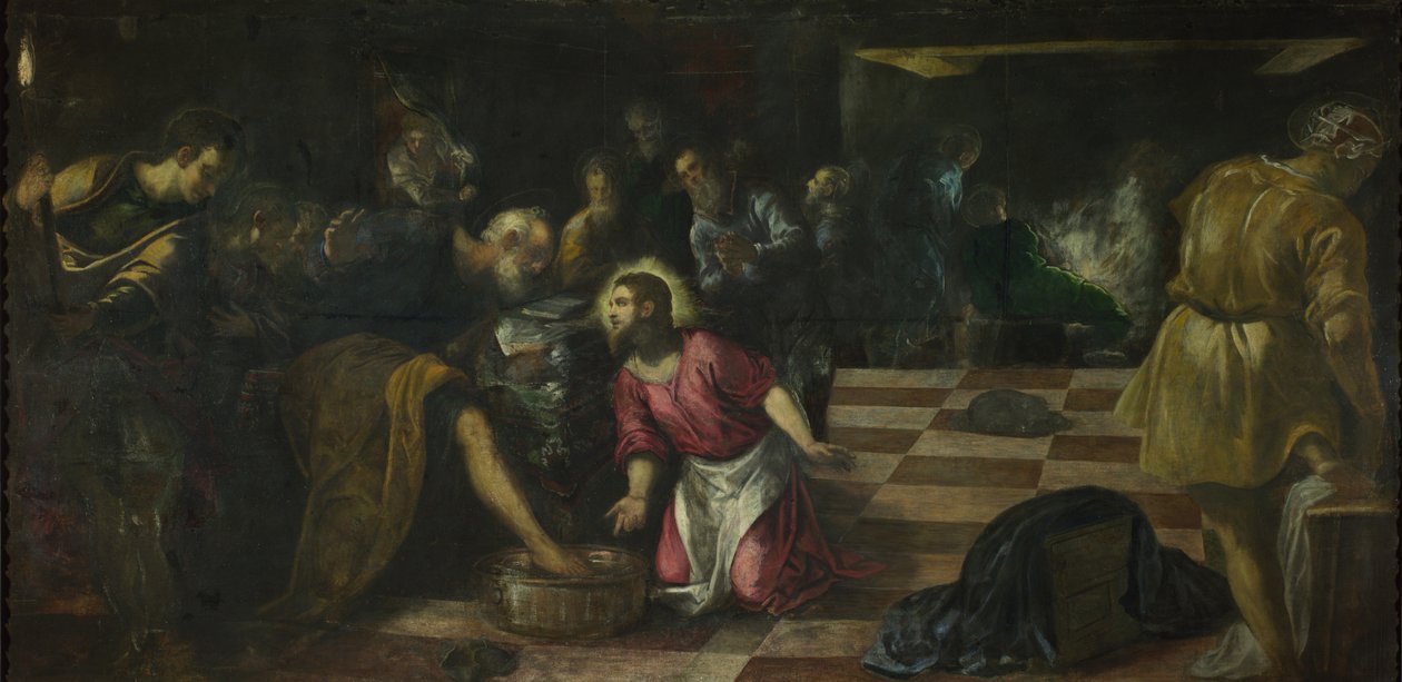 İsa Havarilerin Ayaklarını Yıkıyor, ca. 1575 by Jacopo Robusti Tintoretto