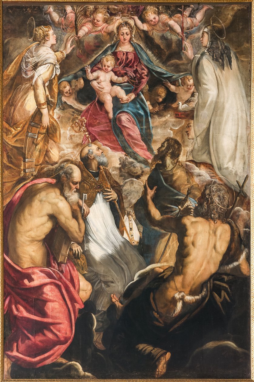 Bebek İsa ve Azizler ile Madonna by Jacopo Robusti Tintoretto