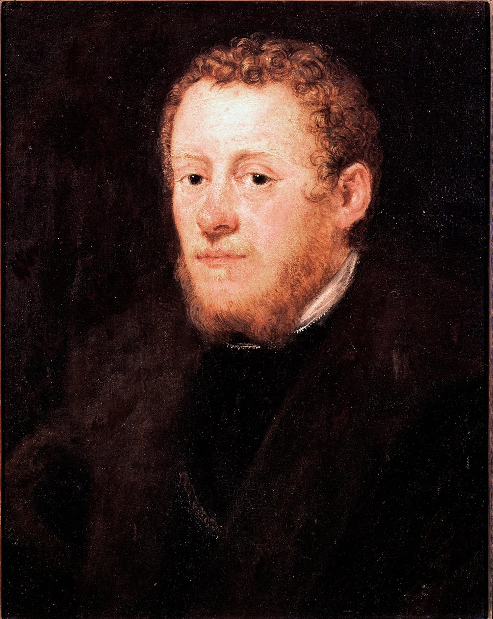 Kızıl saçlı adam portresi Boyama Jacopo Robusti dit Tintoretto (Tintoret) (1518-1594) 16. yüzyıl Dim. 52x43 cm Floransa, Galleria degli Uffizi (Ofisler) by Jacopo Robusti Tintoretto