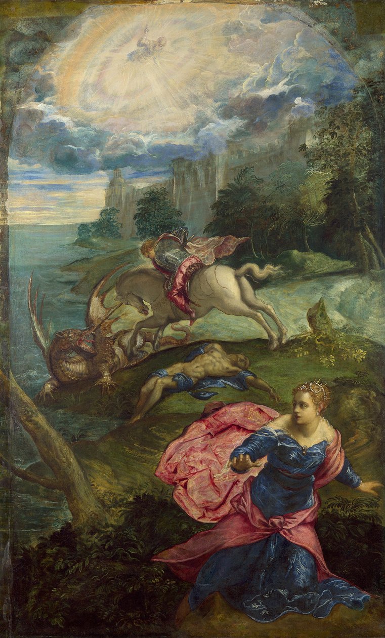 Aziz George ve Ejderha, yaklaşık 1555 by Jacopo Robusti Tintoretto