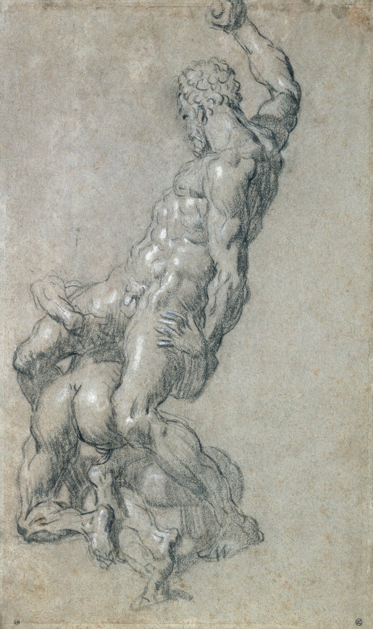 Samson Filistinleri Öldürüyor (kağıt üzerinde kömür) by Jacopo Robusti Tintoretto
