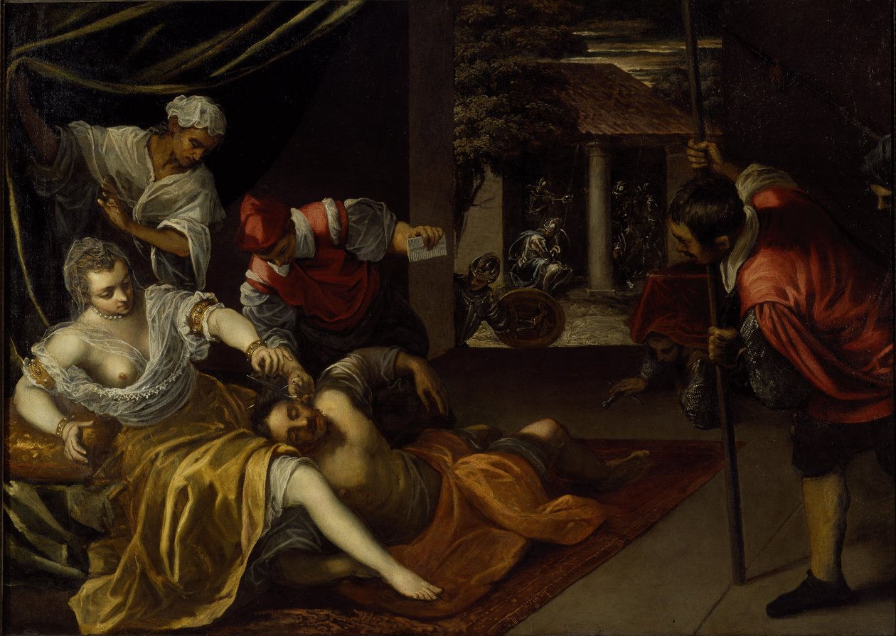 Samson ve Delilah (tuval üzerine yağlı boya) by Jacopo Robusti Tintoretto