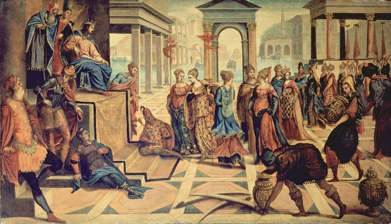 Süleyman ve Saba Kraliçesi by Jacopo Robusti Tintoretto