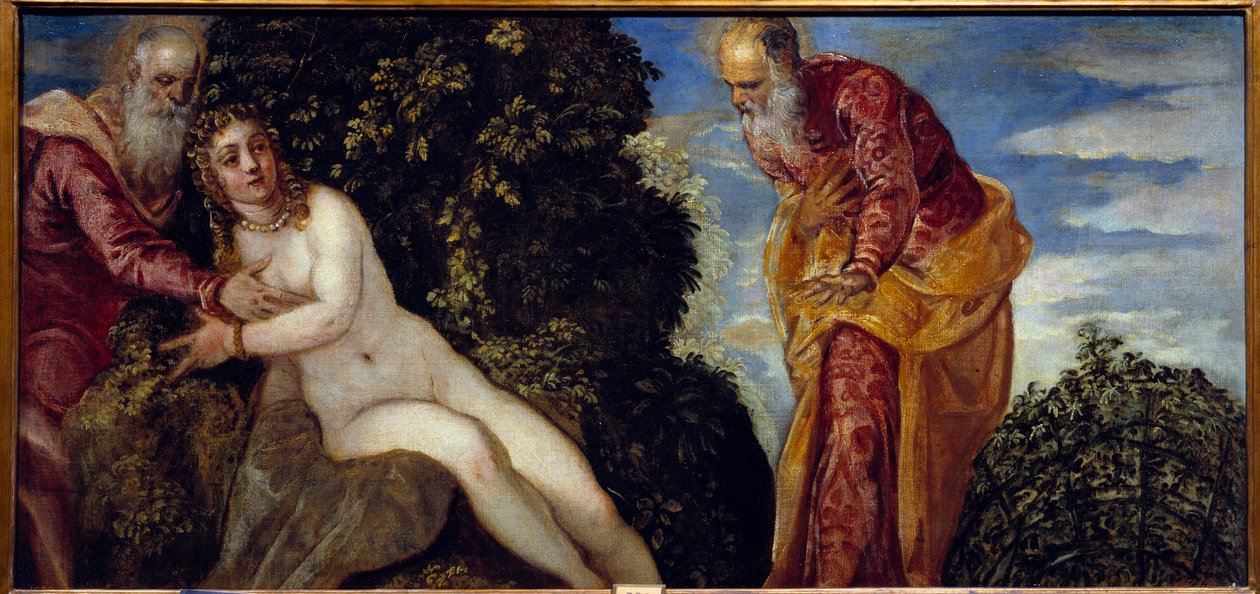 Suzanne ve Yaşlılar Tablosu Jacopo tarafından Robusti dit le Tintoret ou Il Tintoretto (1518-1594) 16. yüzyıl Paz.0.58x1.16 m Madrid, Musee du Prado by Jacopo Robusti Tintoretto