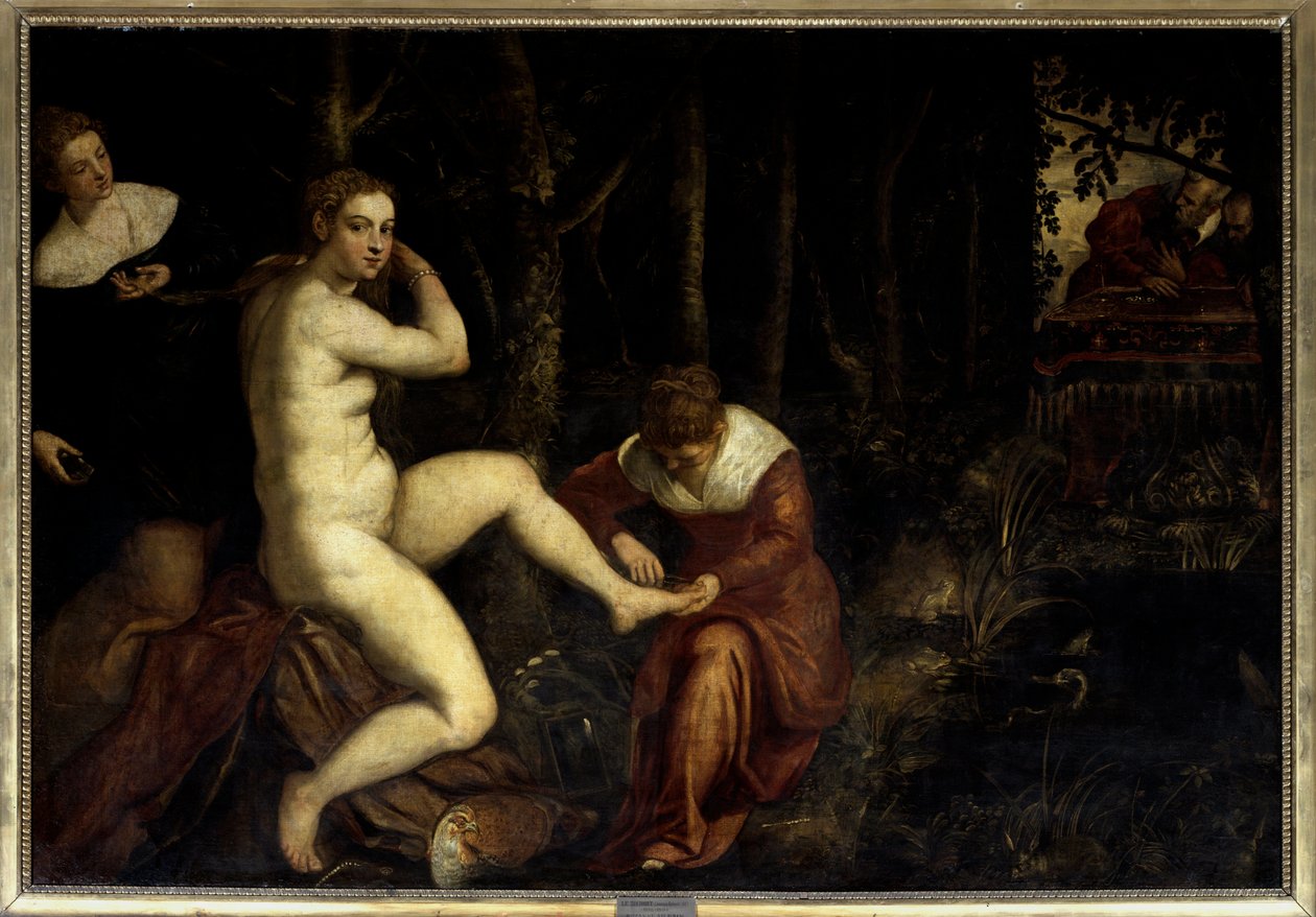 Suzanne banyoda Resim Jacopo Robusti dit Le Tintoret (Il Tintoretto) (1518-1594) 16. yüzyıl Güneşi. 1,67x2,38 m Paris, Louvre Müzesi by Jacopo Robusti Tintoretto