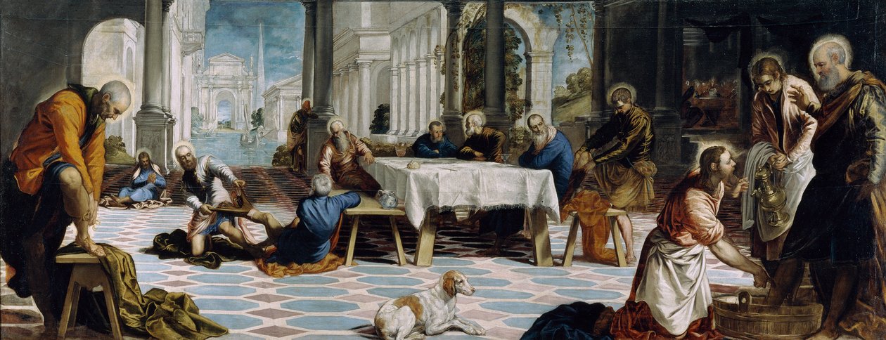 Ayakların Yıkanması, c.1547 (tuval üzerine yağlı boya) by Jacopo Robusti Tintoretto