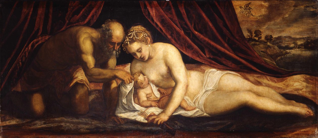 Venüs, Vulkan ve Aşk Tanrısı by Jacopo Robusti Tintoretto