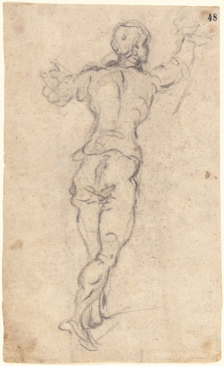 Kollarını Kaldırmış, Arkadan Göründüğünde Yürüyen Bir Genç by Jacopo Tintoretto